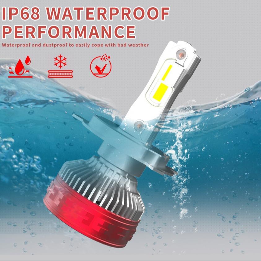 跨境T60双灯led汽车大灯IP68防水H4 H19 D2 9012前照远近大灯