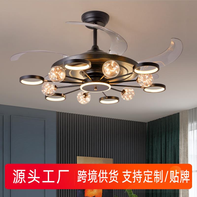 2025新款隐形风扇灯现代简约轻奢创意网红艺术星球吊灯网红爆款