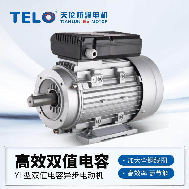 ML单相铝壳异步双值电动机B3卧式安装纯铜铝壳IE4电机现货