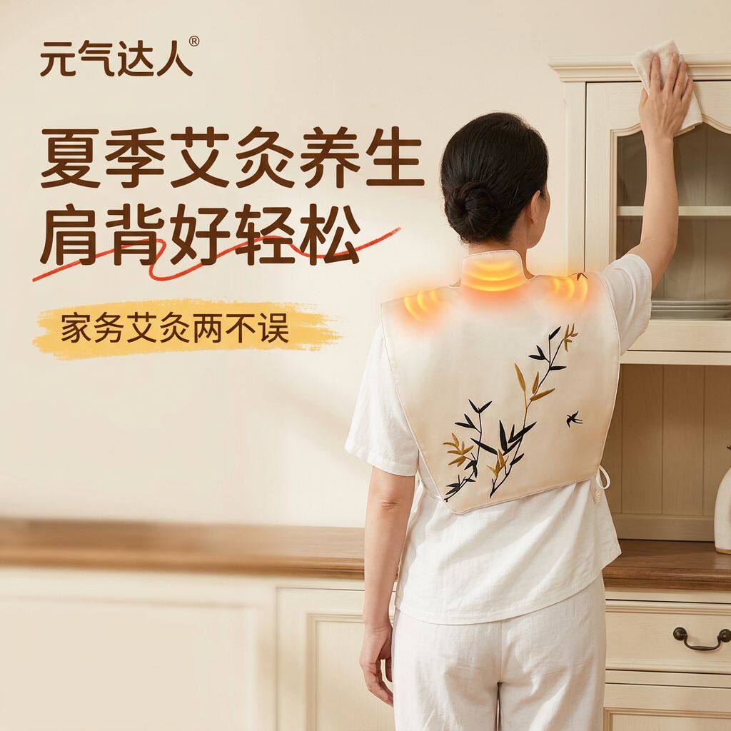 元气达人肩颈热敷包艾灸加热披肩