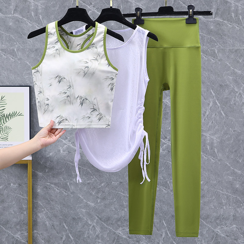 跑步运动女套装2025新款瑜伽服普拉提训练服打羽毛球晨跑健身上衣