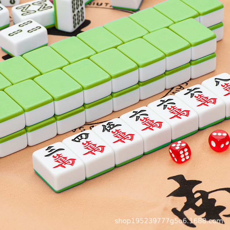 包邮家用麻将牌手搓一级品 大号四川麻将46 42mm 40#中号 送礼品