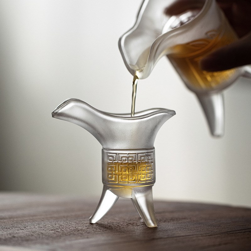 玻璃仿古爵杯复古酒壶酒杯套装喝酒杯子清白酒分酒器古代酒樽套装
