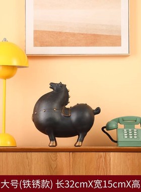 创意招财摆件唐马办公室客厅书房桌面装饰摆设品家居工艺品