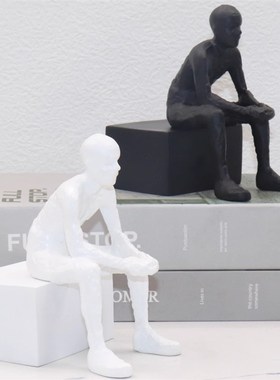 简约现代艺术人物雕塑摆件样板房思考者家居书房创意软装饰品摆件