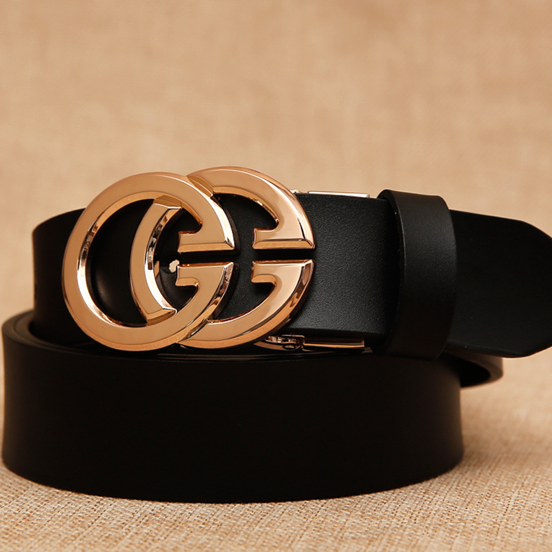 女款网红时尚百搭皮带真皮软皮简约牛仔裤宽腰带潮装饰免打孔腰带