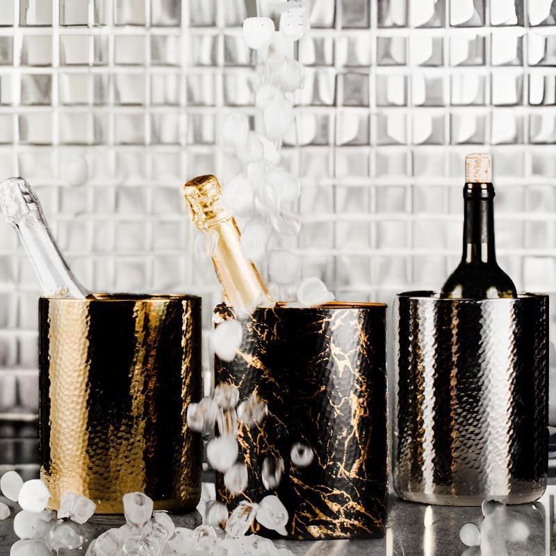 新款锤鳞纹不锈钢香槟桶大容量家用冰酒桶酒杯冰酒器冰块桶冰镇