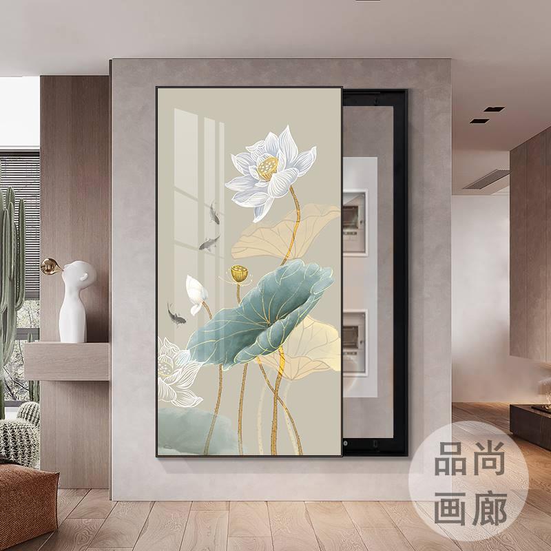新荷花尺寸遮挡箱可定制大中式装饰画消防栓挂画弱电总开关电表箱图片