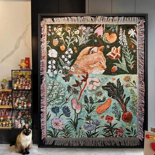 马蒂斯艺术大幅油画毛毯地毯装 饰画高级感中古风挂画绿色客厅壁画