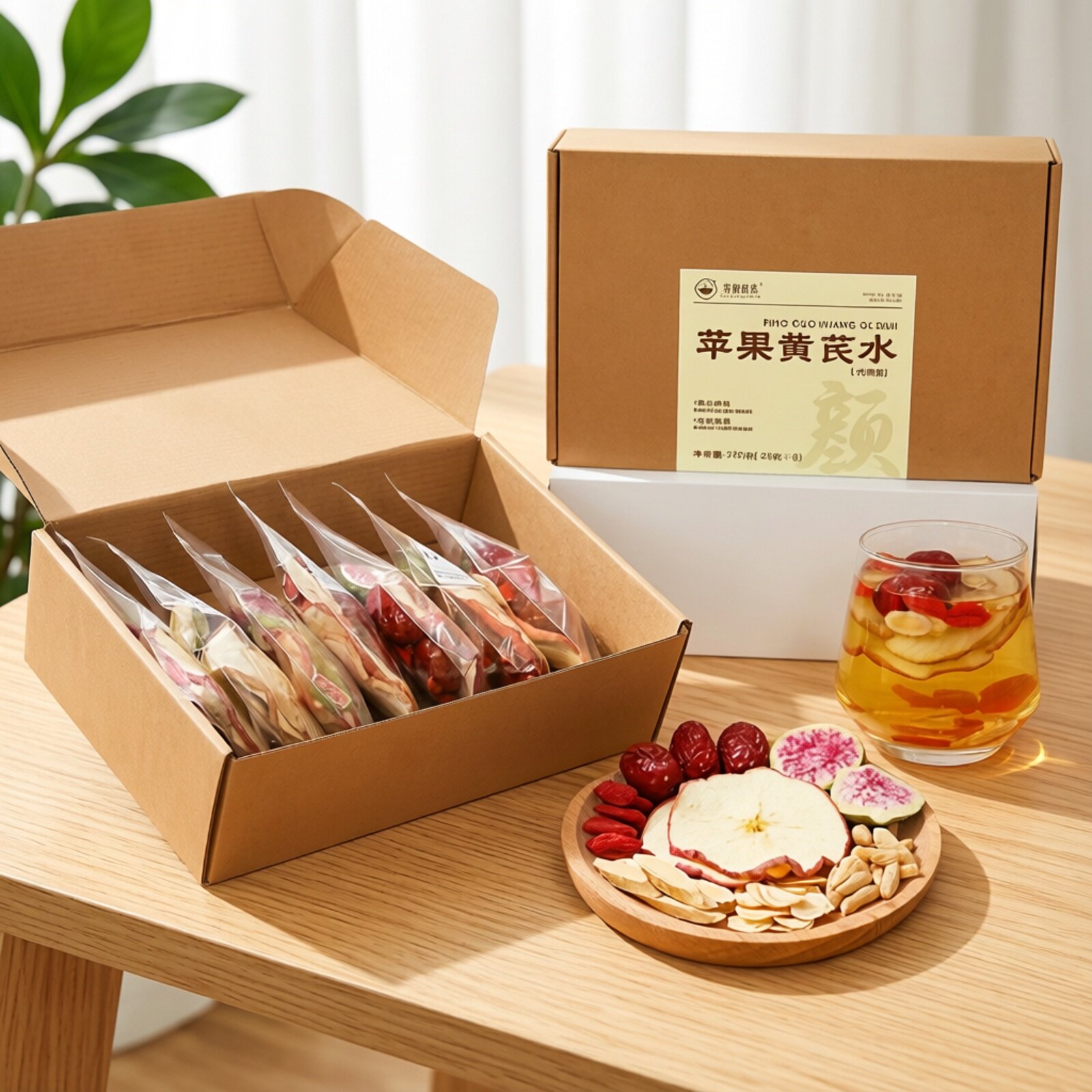 杏林优选苹果黄芪水枸杞茶麦冬苹果片红枣饮养生茶