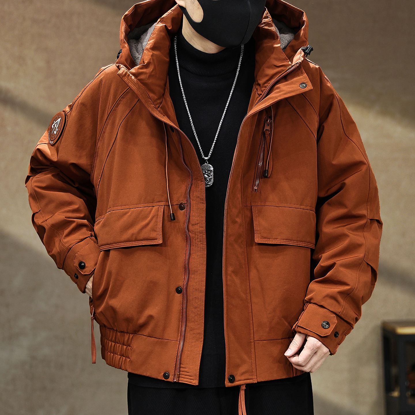 【90白鸭绒户外御寒工装羽绒服】