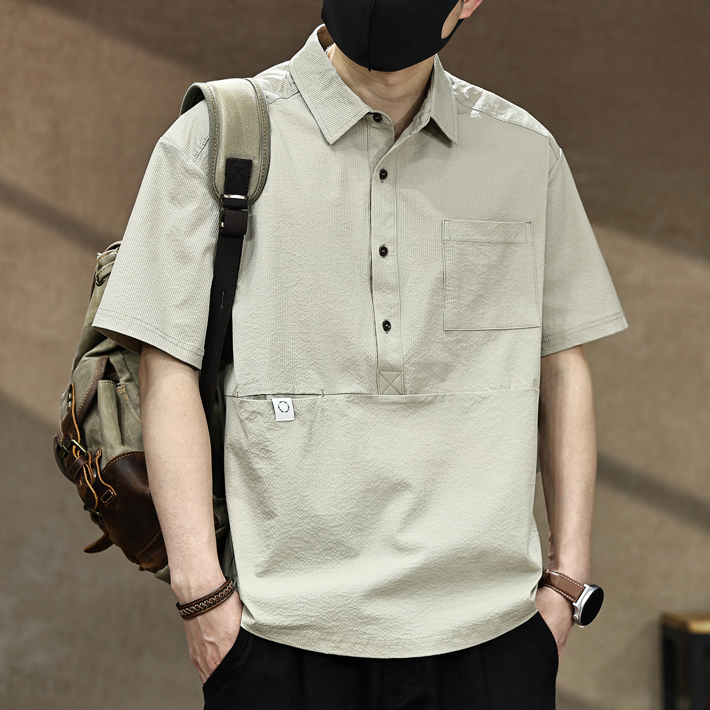 美式工装冰丝短袖Polo衫男夏季2026新款潮牌宽松休闲透气速干衬衫,男装,Polo衫,淘宝优惠券,粉丝福利购,淘宝优惠卷
