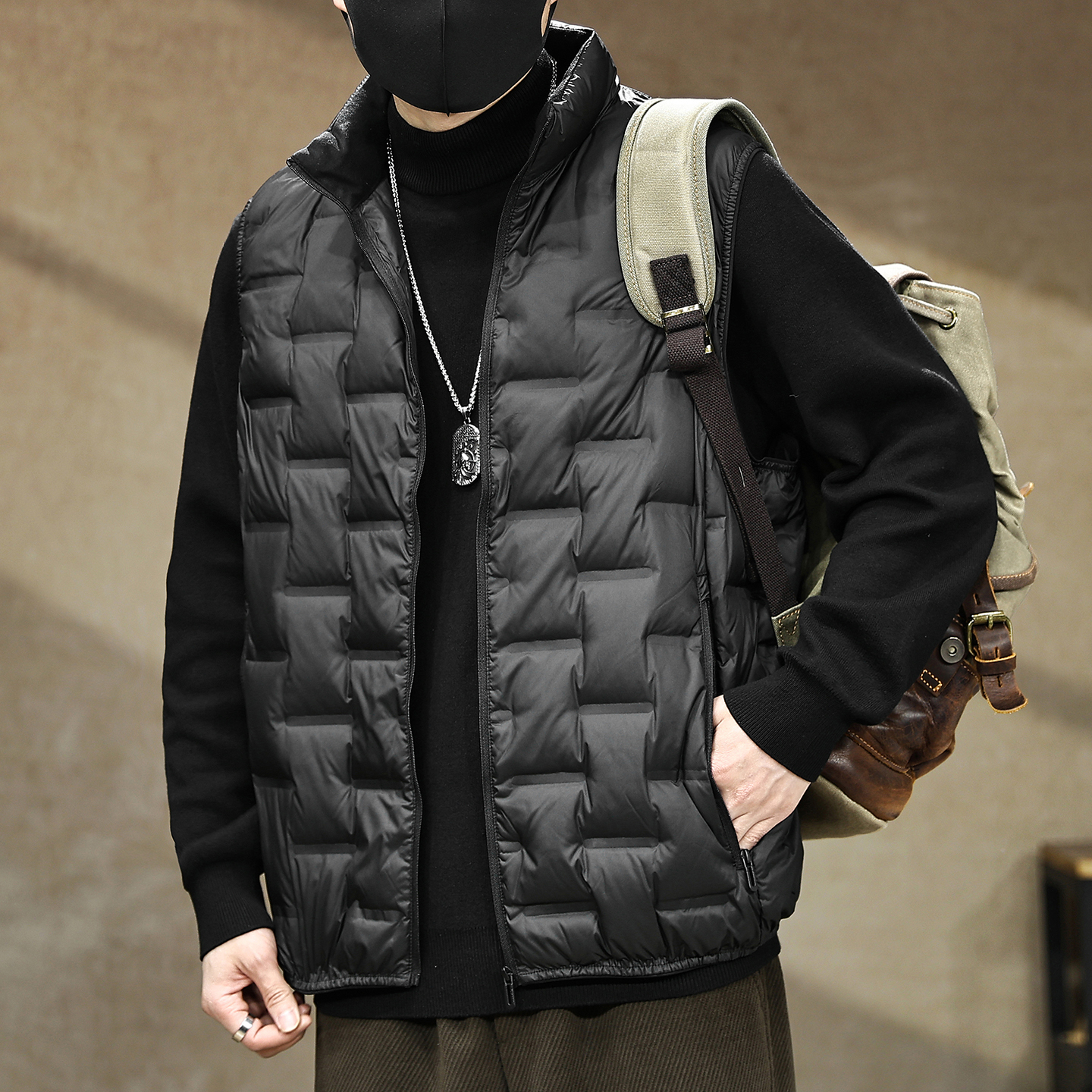【2025冬季新款轻薄羽绒马甲男】