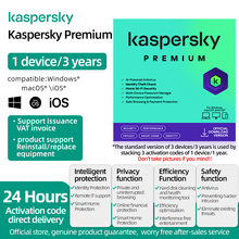 Kaspersky Premium 1 User 3 Years - Antivirus & Security Software Activation Code Supports Mac