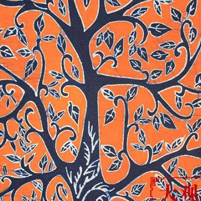 蜡染装饰画摇钱树云南民族手工挂画布艺玄关隔断帘餐X厅卧室背景图片