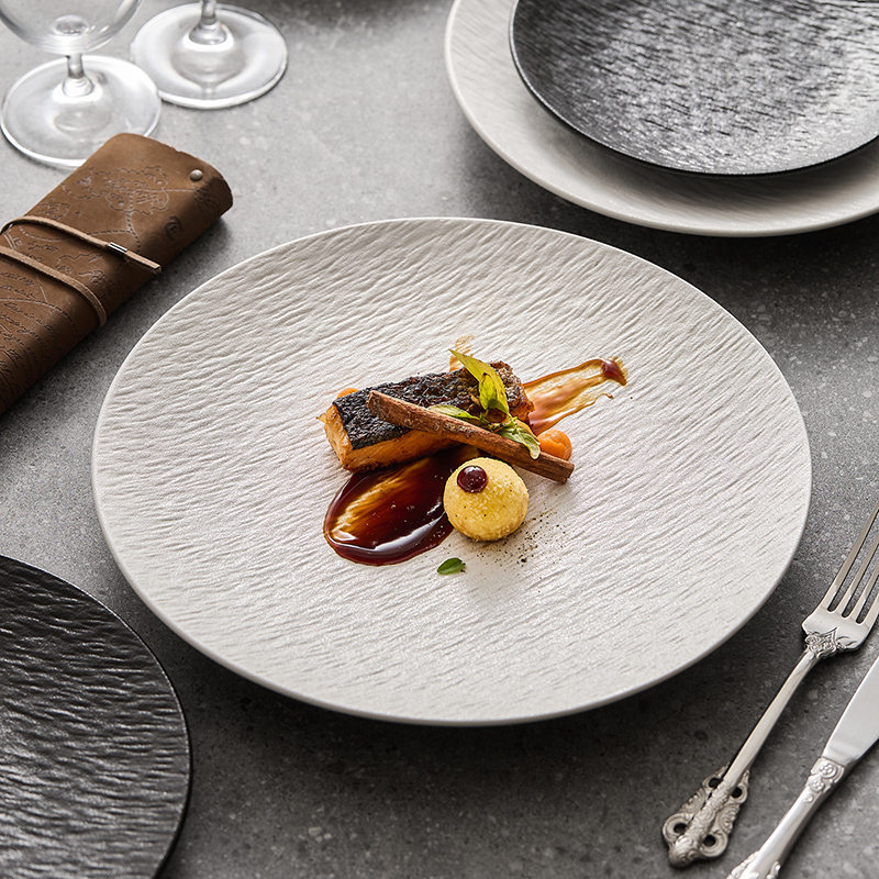 陶瓷盘子高级感浅盘大碟子西餐盘牛排餐盘轻奢盘家用圆盘平盘新款