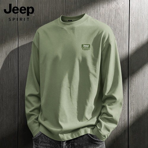 JEEP吉普新款100%纯棉长袖T恤