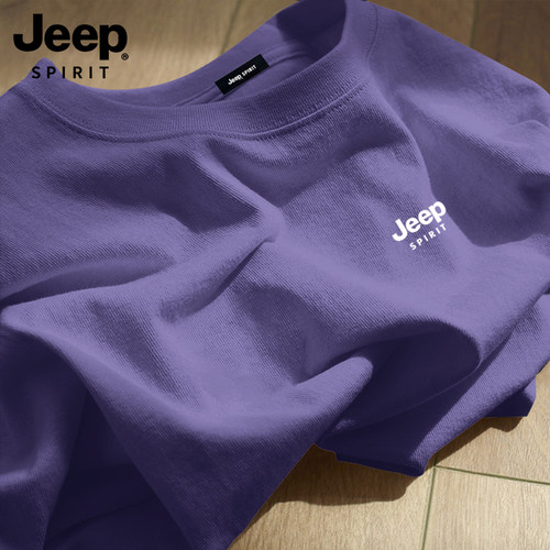JEEPSPIRIT百分之百纯棉圆领短T