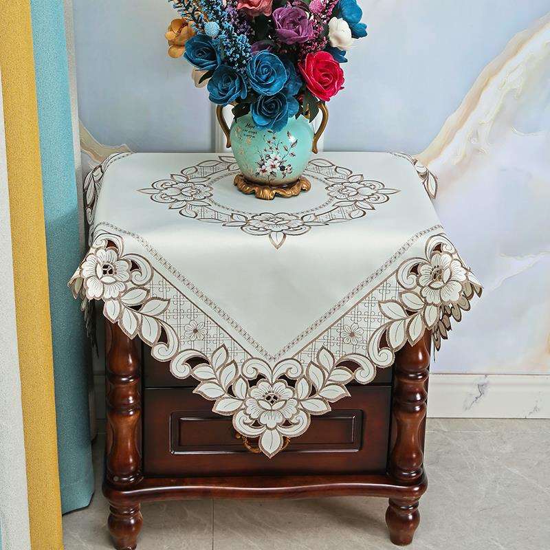 床头盖布布家用欧式波炉防尘罩套电器柜多用微HYuqusxk盖巾刺绣绣