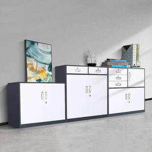 钢柜办公阳文件柜Z矮柜铁皮桌下柜抽屉制资料收纳带锁台工具储物