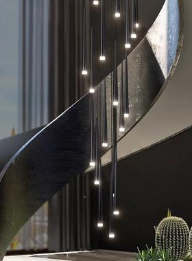 楼梯长吊灯别墅旋转of302t楼公寓挑客厅楼梯高间灯l复式楼中挑空