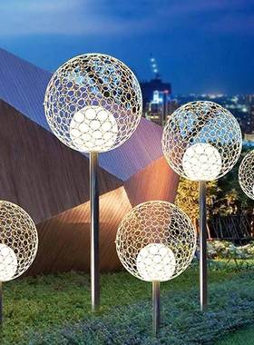 镂空圆球草坪灯外LKQ52公园广场球形园庭院防户水蒲公英林防灯水