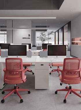 职员办公AL6842342/4/6人白色工位屏桌风隔断室卡办公桌椅组合电