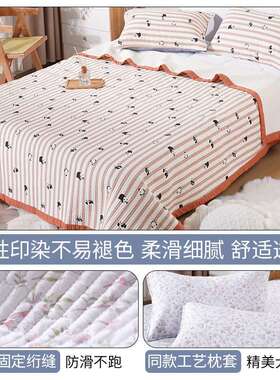 新款纯床盖单件BE6pd6kB夹棉绗缝全棉榻榻米单四季棉床加通用三件