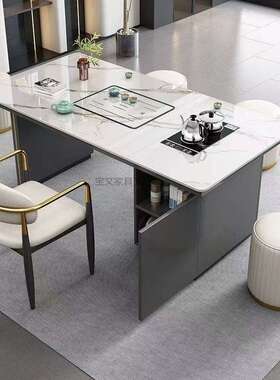 Bw1代桌极简岩板茶椅组合办XLS室茶水现间接待桌公阳台露台多功能