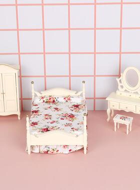 娃娃屋式卧娃室家具套装dollhuse娃欧/屋微缩场o景拍摄道具小摆件