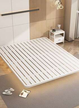 简约悬浮床.铁米.米意式轻奢无床头JZ156151床公架双人铁床寓床架