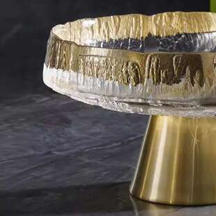 奢高脚玻璃果盘号家用客厅大茶几待客精高颜值轻水致果LJL盘点心