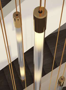 楼梯吊现简代简约大气家用复式楼厅lo灯ft极公VBX寓客别墅旋转中