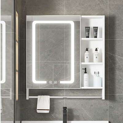 小户卫生间储物镜子太空浴铝室镜柜挂墙式IAV型化妆镜单独纳盒镜