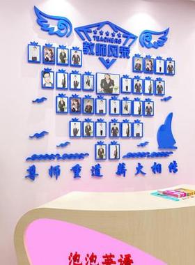 教师风采学校幼儿园办公装照饰置荣耀片文化墙室面33732d立体墙布