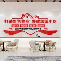 紅色物業(yè)文化辦公室墻面裝飾房產(chǎn)中介布置勵(lì)志標(biāo)S語(yǔ)司企業(yè)背景貼