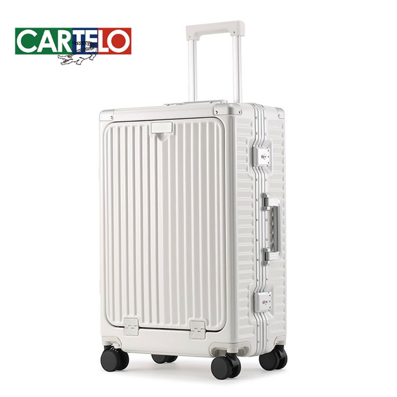 商务拉杆箱铝框前开口行李箱万向轮20寸男密码箱女旅行箱24PC登机