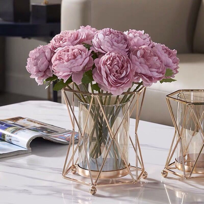 北欧轻奢花摆件假花花艺花束套装客厅电视柜餐桌茶几桌面摆花