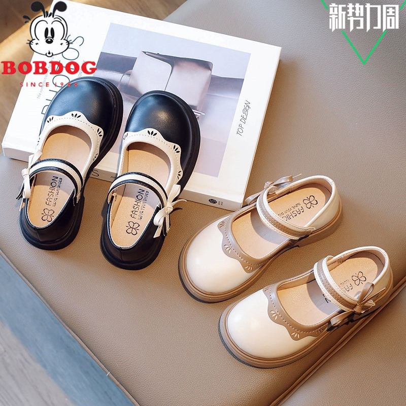 女童鞋子儿童公主小皮鞋2023春秋款新款秋季豆豆单鞋女孩宝宝软底