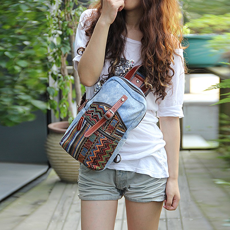 新款春夏四季帆布小包民族风文艺范个性小背包休闲男女通用潮胸包