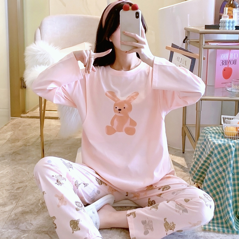 孕妇睡衣春秋纯棉两件套长袖月子服夏款产后哺乳期喂X奶装外出母