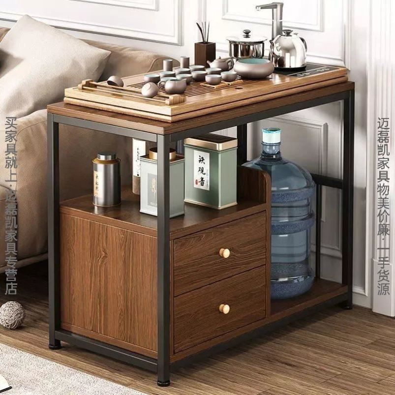 茶水柜带轮可移动小型边几角几茶几茶台边柜泡茶桌沙发旁小茶车