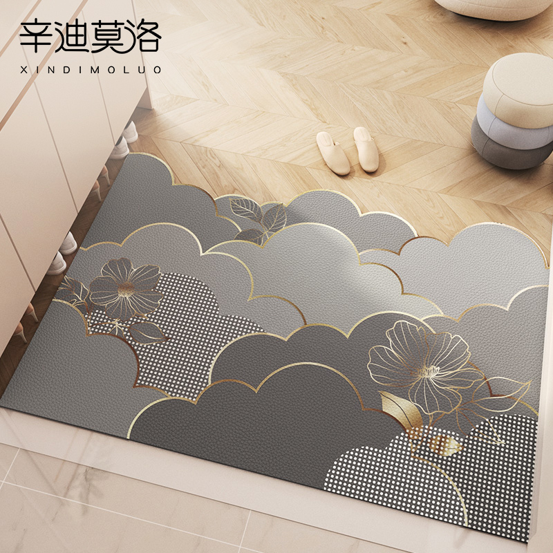 入户地垫2024新款皮革可擦免洗门垫家用玄关进门口脚垫可裁剪地毯