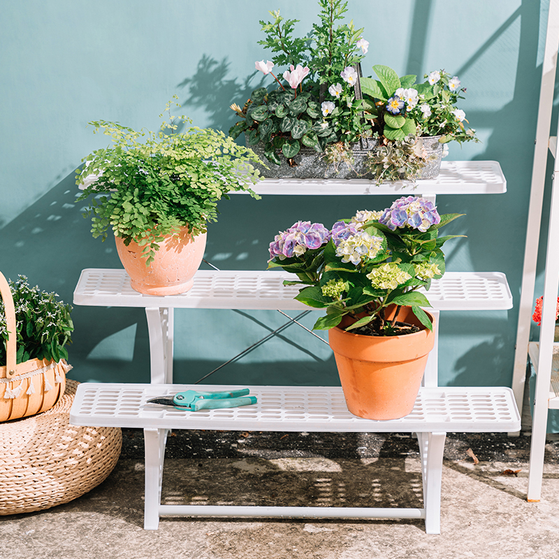 花架子多层阶梯式阳台置物架客厅户外落地梯形铁艺室外多肉花盆架