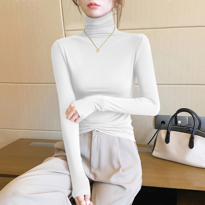 春秋莫代尔高领打底衫女秋冬2025新款高级感内搭长袖紧身洋气上衣