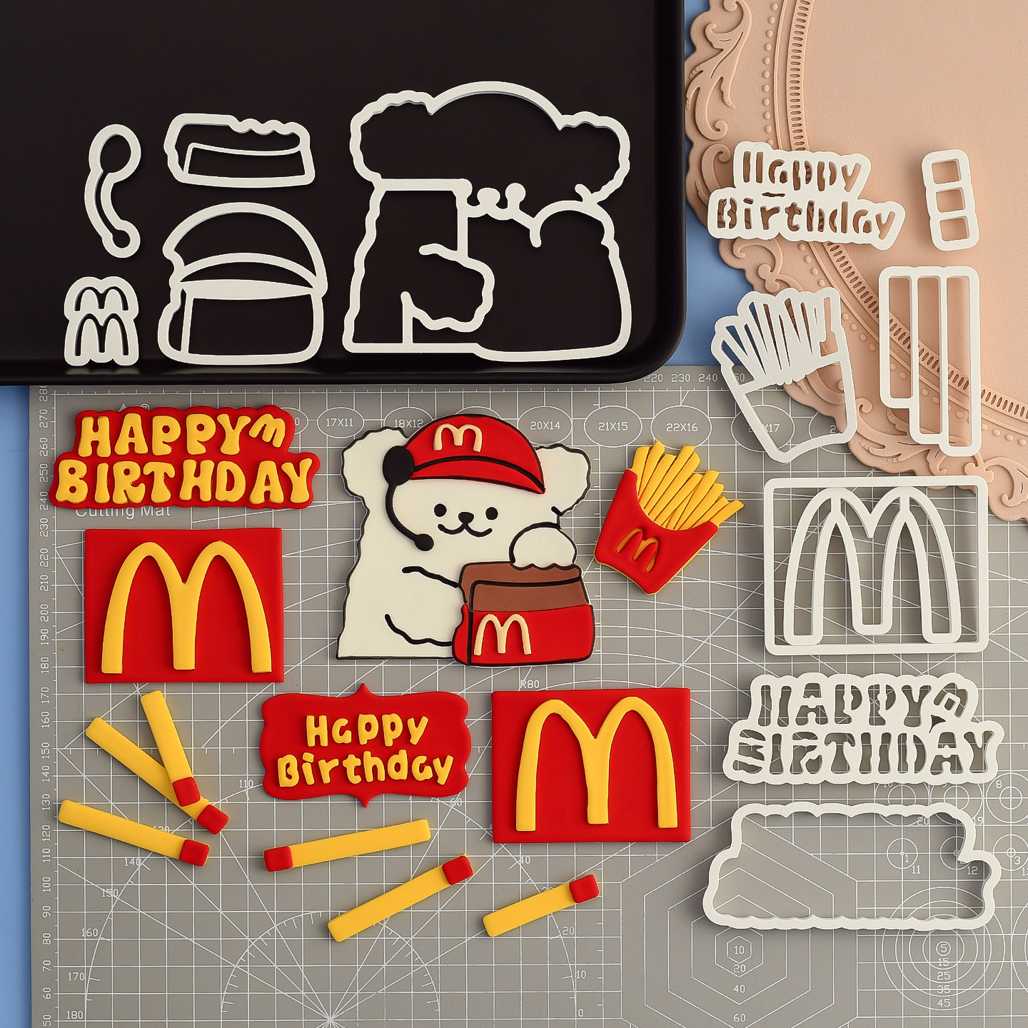 糖堡森林外卖小狗翻糖切模麦当劳M记蛋糕装饰diy烘焙模具塑料压模,节庆用品/礼品,蛋糕/烘焙装饰用品,淘宝优惠券,粉丝福利购,淘宝优惠卷