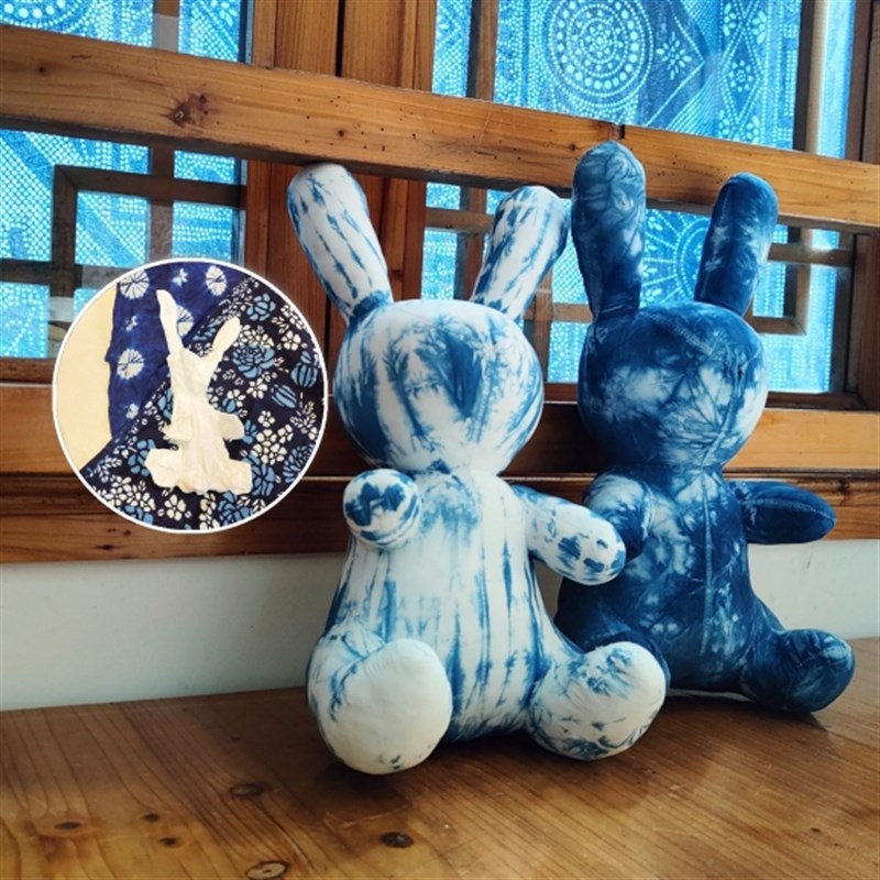 扎染玩偶白胚手工DIYs纯棉素材动物布偶摆件蓝染蜡染植物染学生