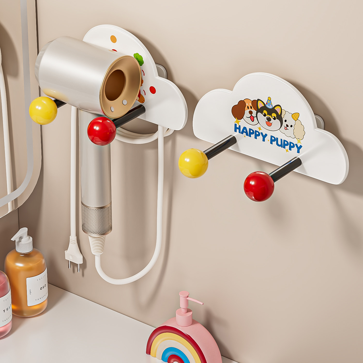 吹风机置物架壁挂式免打孔浴室电吹风挂架卫生间风筒收纳置物架子,家庭/个人清洁工具,吹风机置物架,淘宝优惠券,粉丝福利购,淘宝优惠卷