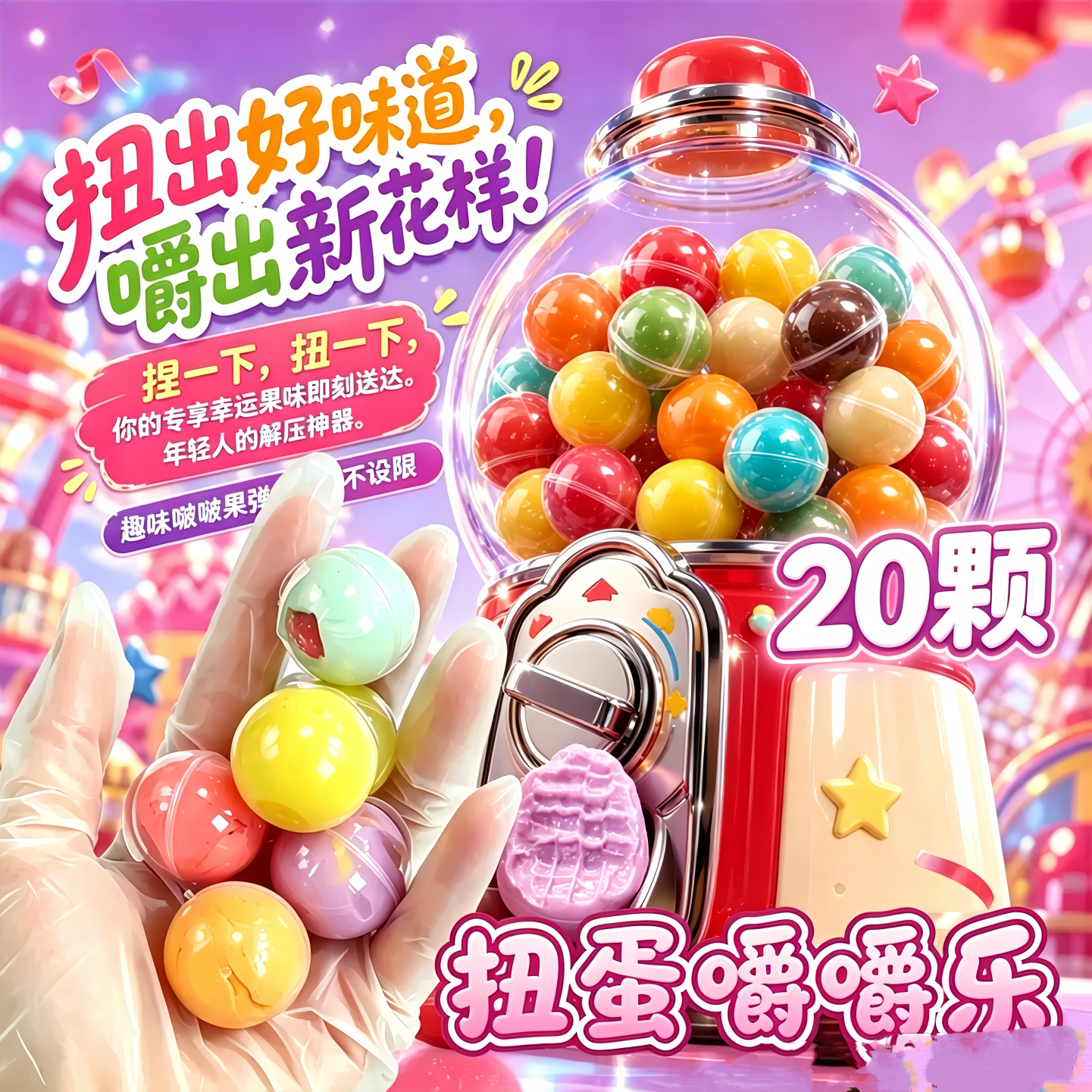 网红扭蛋嚼嚼乐消消乐磨牙棒旗舰店多口味软糖食玩耐嚼出鞋拔子