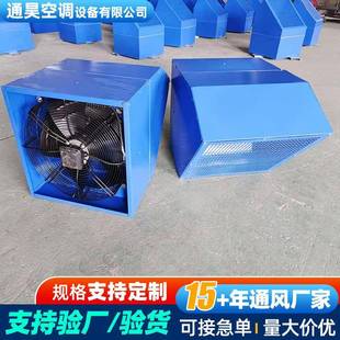 WEX机边204墙风低噪音工业通风边排烟防防爆轴流风机壁式 雨罩墙风
